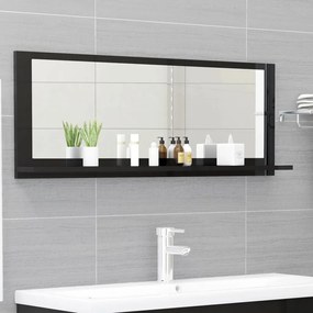 vidaXL Espelho casa de banho 100x10,5x37cm contrap. preto brilhante