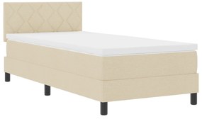 Cama Box Spring com Colchão Creme 90x200 cm Tecido