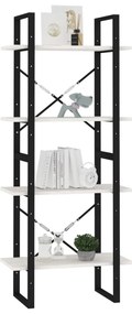 Estante com 4 prateleiras 60x30x140 cm pinho maciço branco