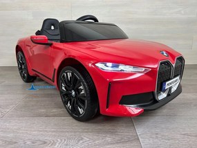 Carro elétrico para crianças BMW I4 12V 2.4G, Rodas borracha Vermelho