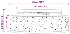 Luzes de Teto com Abajur Estelar Cinza Ø 38 cm Tecido E27