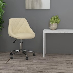 vidaXL Cadeira de escritório giratória couro artificial cor creme
