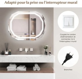 Espelho de parede sem moldura polido em prata premium