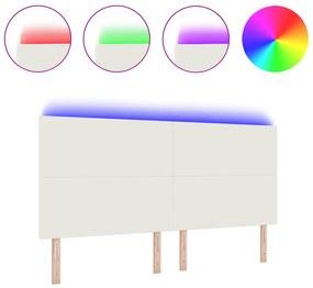 Cabeceira LED vidaXL Creme 100 cm em Tecido Corduroy