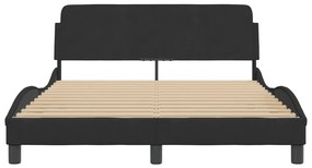 Estrutura de cama sem colchão 120x200 cm veludo preto