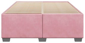 Estrutura de cama 140x190 cm veludo rosa