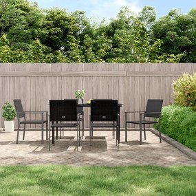 vidaXL Cadeiras jardim 6 pcs 54x62,5x89 cm vime PE preto