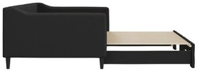 Sofá-cama com gavetão 100x200 cm tecido preto