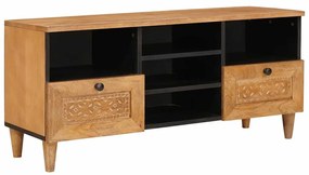 vidaXL Gabinete para TV com gaveta Castanho-claro 100 x 33 x 46 cm