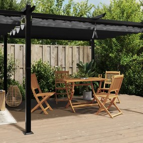 vidaXL Gazebo de jardim com teto retrátil 3x6 m alumínio antracite