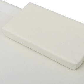 Espreguiçadeira com toldo e almofadas branco nata