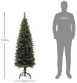 Árvore de Natal 150 cm Árvore de Natal Artificial com 395 Ramos e Suporte de Metal Árvore de Natal para Interior Verde