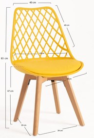 Pack 4 Cadeiras Mima - Amarelo
