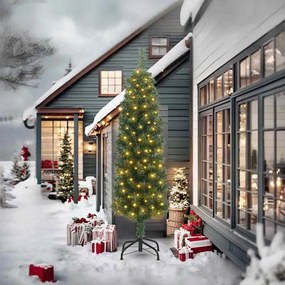 vidaXL Árvore de Natal Artificial Verde 240 cm PVC e Aço e Plástico