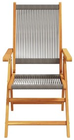 Cadeiras jardim reclináveis 4pcs madeira de acácia maciça cinza