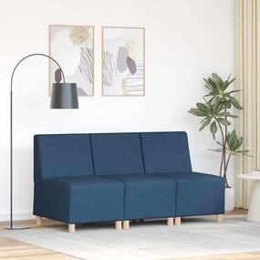 vidaXL Cadeira de Sofá Cinza Claro 55 cm em Tecido 3 pcs Azul