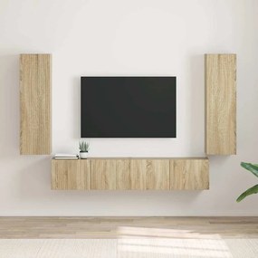 vidaXL Armário de TV de Parede 2 pcs Sonoma 30 x 31 x 100 cm