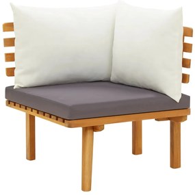 11 pcs conjunto lounge de jardim com almofadões acácia maciça
