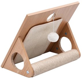 vidaXL Arranhador gatos triangular c/ tapetes arranhadores sisal 40 cm