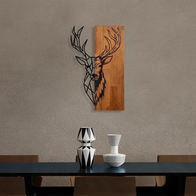 Acessório Decorativo de Parede Ma-393 – Nogueira e Preto – 33 x 58 cm