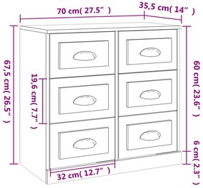 Aparadores 2 pcs derivados de madeira cinzento sonoma