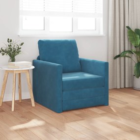 vidaXL Sofá Cama 2 em 1 Azul 74x77x81 cm Veludo