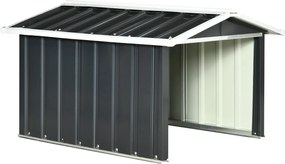 Outsunny Garagem para Corta-Relvas Robótico em Aço Galvanizado com Telhado de Duas Águas para Jardim Exterior 87x103x66 cm Cinzento Escuro | Aosom Portugal