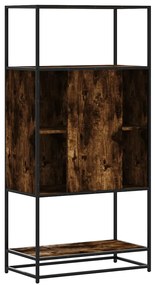 Armário alto 68x35x139 cm madeira e metal carvalho fumado