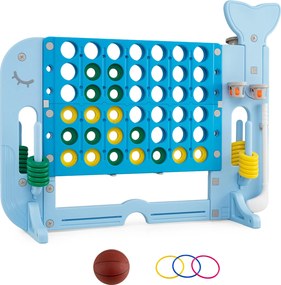 Jogo Infantil 4 em 1, 140 x 47 x 108 cm, Altura Regulável, Azul