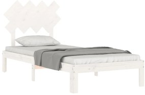Cama sem colchão 90x200 cm madeira de pinho maciça branco