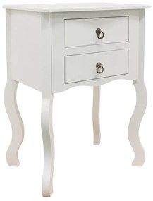 Mesa de Cabeceira Louge com 2 Gavetas - Branco - Design Clássico