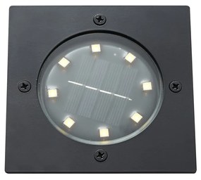 Conjunto de 6 projetores de chão pretos quadrados incluindo LED IP65 Solar - Terry Moderno