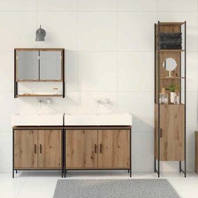 Conjunto de Móveis para Casa de Banho 4 Peças Carvalho Artesanal Madei