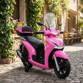 Mota elétrica para crianças  a 6 anos 12V Honda SH350i rodas Borracha Rosa