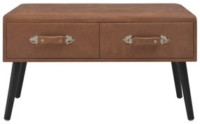 Mesa de centro 80x40x46 cm couro artificial castanho-escuro