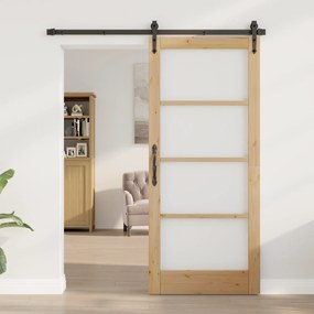 vidaXL porta interna com vidro 'ORKDAL'86x198,5x4 cm de madeira sólida de pinho