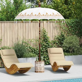 vidaXL Parasol Balinês 2 pcs Creme 180-190 cm Algodão e madeira sólida