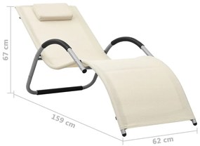 Espreguiçadeiras 2 pcs textilene cor creme e cinzento