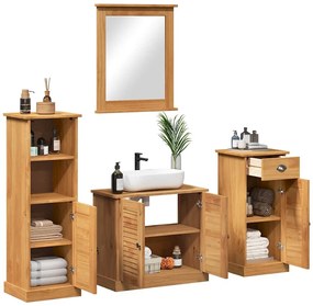 Conjunto de Móveis para Banheiro com gaveta 4 pcs castanho mel