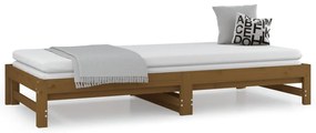 Estrutura sofá-cama de puxar 2x(90x200) cm pinho castanho-mel