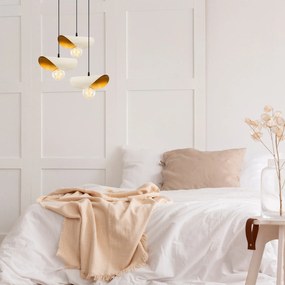 Chandelier Sivani – Branco e Dourado – Diâmetro 45 cm, Altura 106 cm