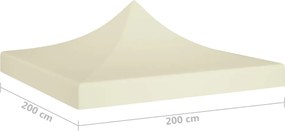 Teto para tenda de festas 2x2 m 270 g/m² cor creme