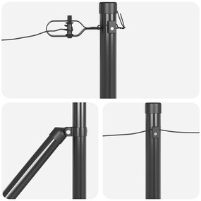 Postes de Cerca vidaXL com Ponta 26 pcs Ø32 mm 80 cm Aço Galvanizado