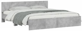 Estrutura de cama com cabeceira 160x200 cm cinzento cimento