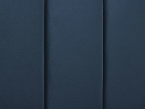 Cama de casal em veludo azul marinho 140 x 200 cm MARVILLE Beliani