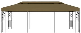 Gazebo 6x3 m 180 g/m² cinzento-acastanhado