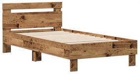 Estrutura de Cama Antiga 90x190 cm - Feita de Madeira de Engenharia.