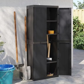 Móvel de arrumação para exterior 65x37x165 PP preto