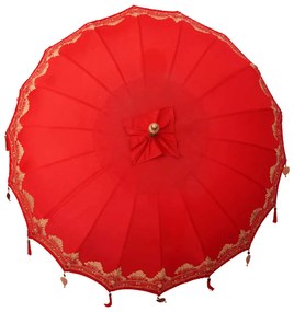 Guarda-sol Outros Manual Vermelho x 250 cm Algodão e madeira