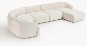 Sofá de canto comprido modular XL em bouclé Sofia